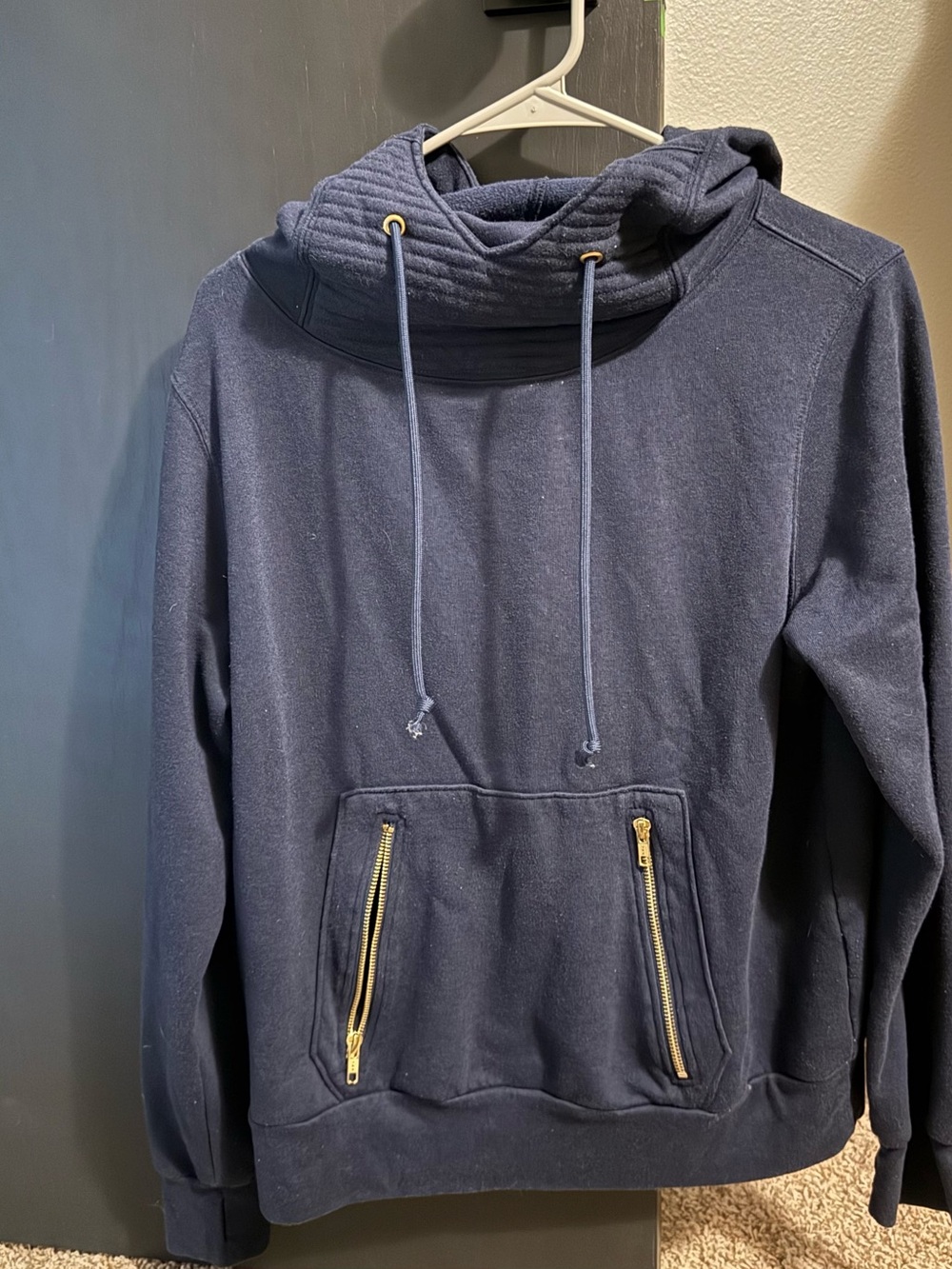 Women’s Lilly & Lottie Navy Hooded Pullover Sweatshirt with Zip Pockets